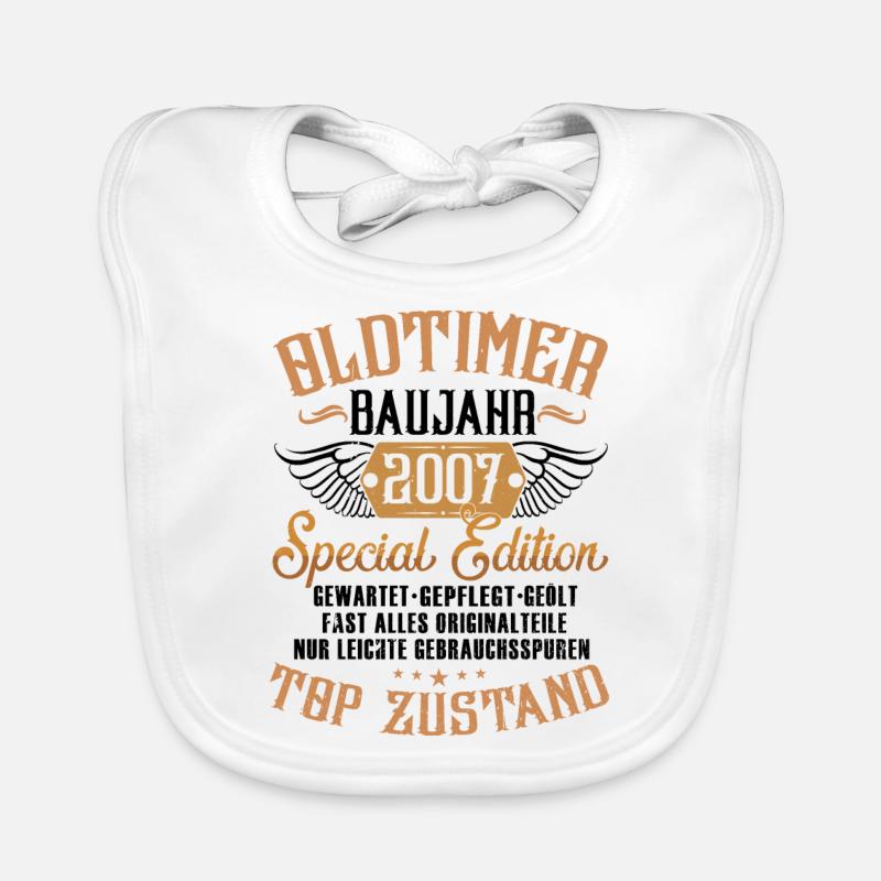 2007 Geboren Geburtstag Oldtimer Baby Bio-Lätzchen