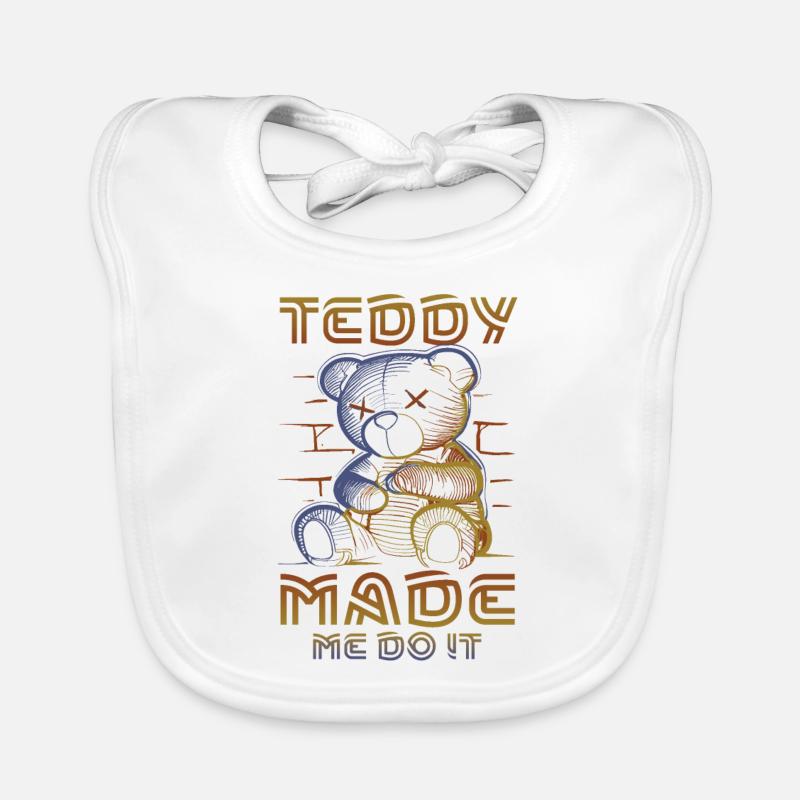 Teddy made me do it Organic Baby Bibs