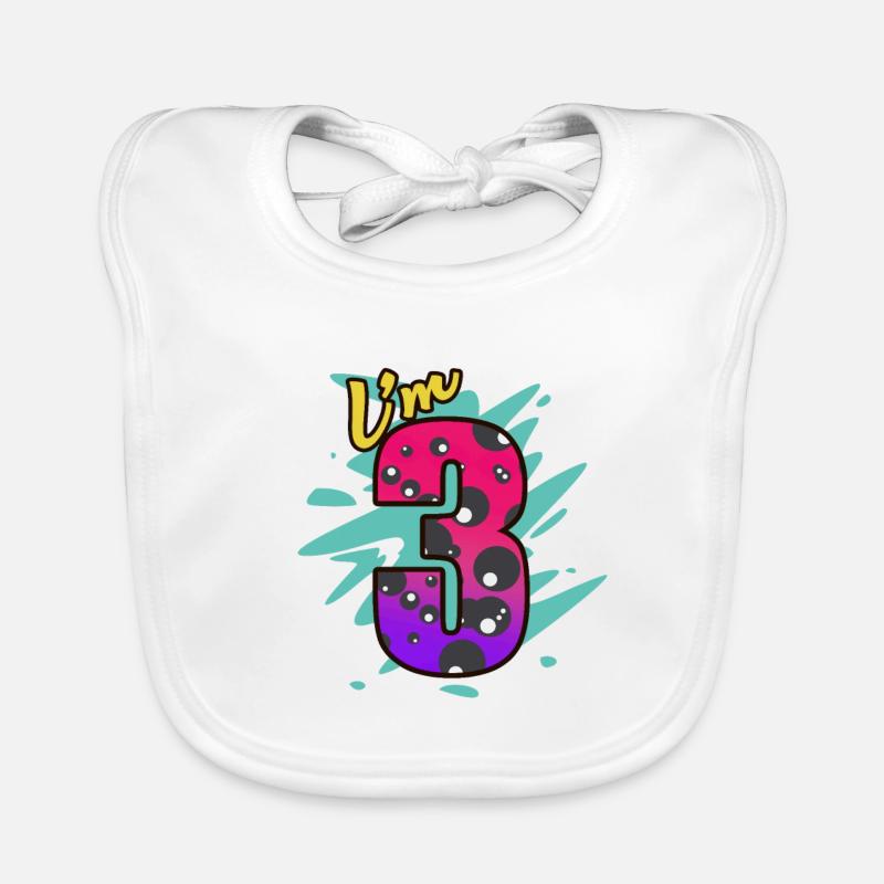 3rd Birthday Organic Baby Bibs