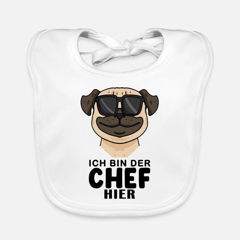 Cooler Hund Mops Chef Spruch Baby Bio-Lätzchen
