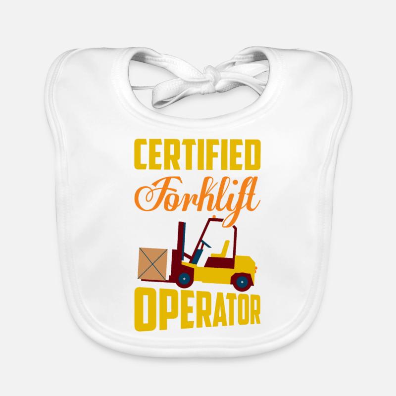 Certified Forklift Operator Lifting Warehouse Baby Bio-Lätzchen