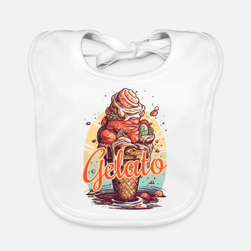 Gelato Eis Eiscreme Eisdiele Baby Bio-Lätzchen