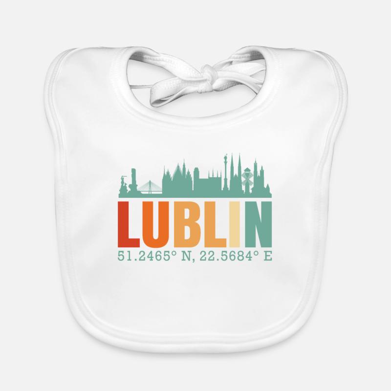 Poland Lublin Skyline Organic Baby Bibs
