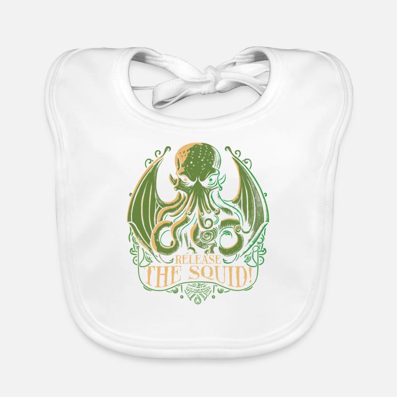 Cthulhu Release The Squid, Cosmic Horror Cthulhu Organic Baby Bibs