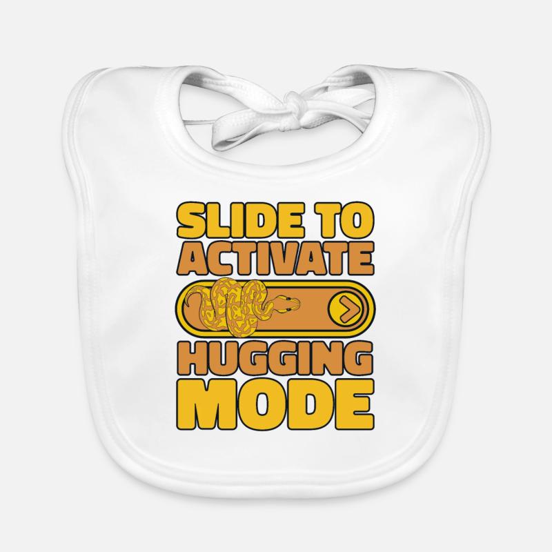 Slide To Activate Hugging Mode Python Banana Ball Organic Baby Bibs