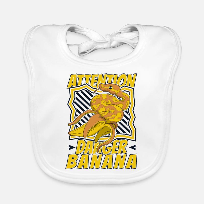 Attention Danger Banane Python Serpent Banane Bavoir bio Bébé