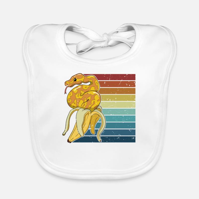 Retro Python Schlange Schuppenkriechtiere Banana Baby Bio-Lätzchen