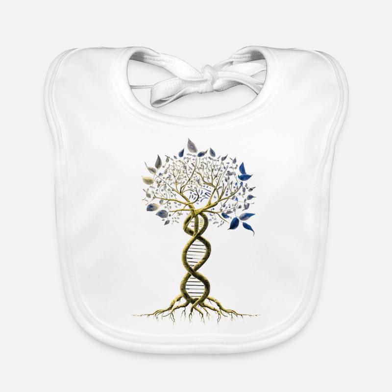 ADN Arbre de vie Génétique Biologiste Science Terre - Bavoir bio Bébé - blanc