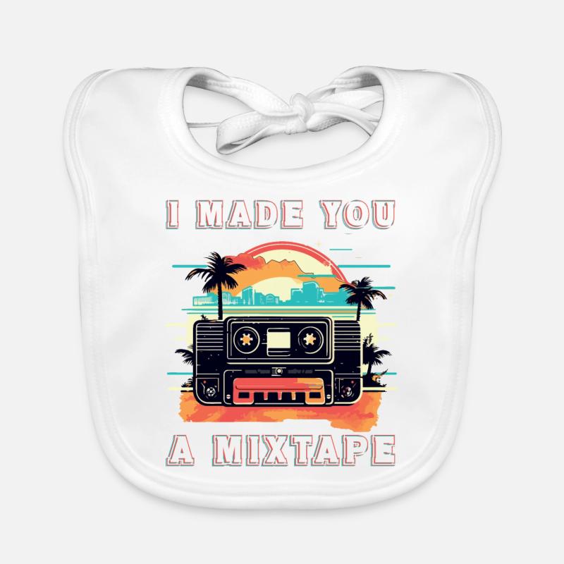 J’aime ma mixtape - Bavoir bio Bébé - blanc