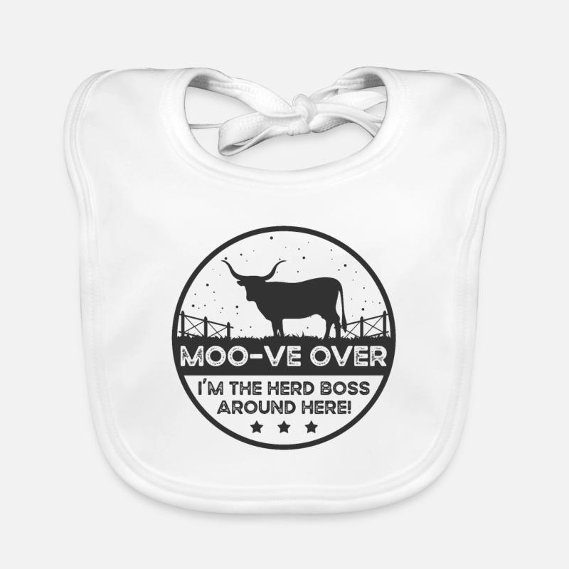 Moo -ve À propos de la vache - Texas Longhorn Bavoir bio Bébé