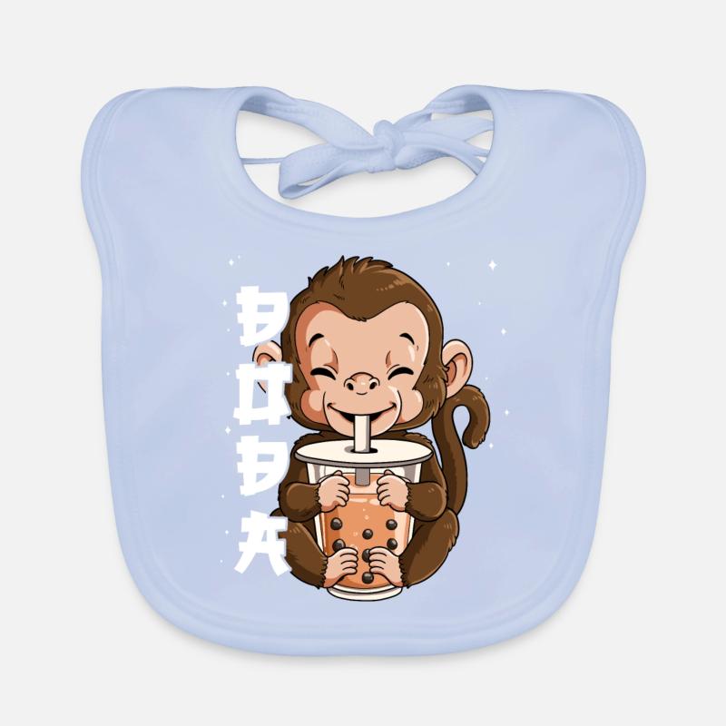 Boba Tea Monkey Bubble Tea Bavoir bio Bébé