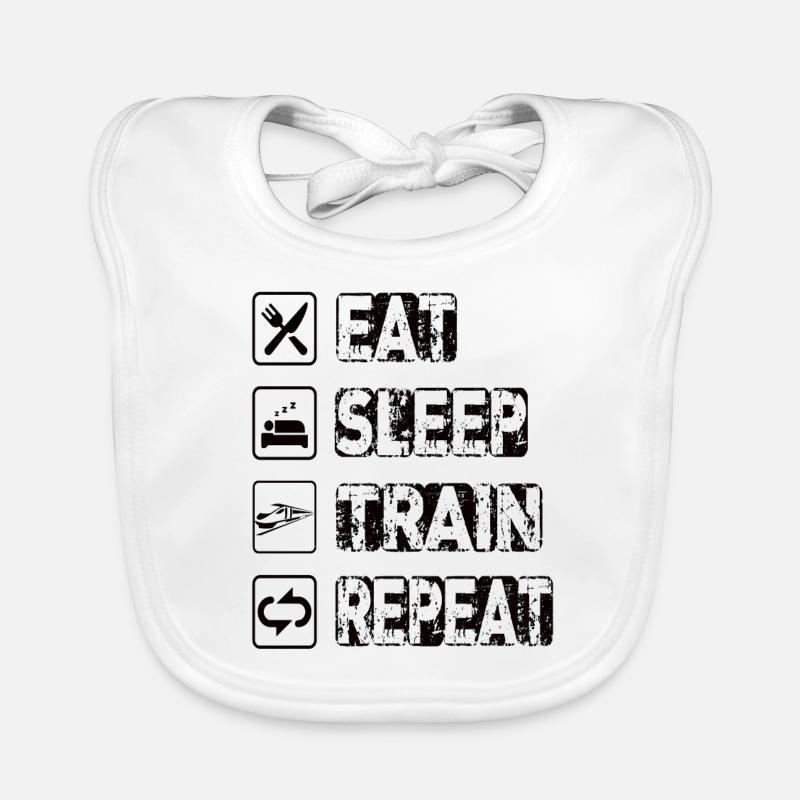 Eat Sleep Train Repeat Baby Bio-Lätzchen