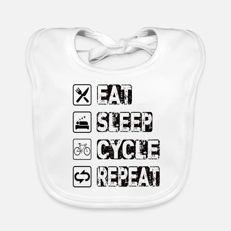 Eat Sleep Cycle Repeat Organic Baby Bibs