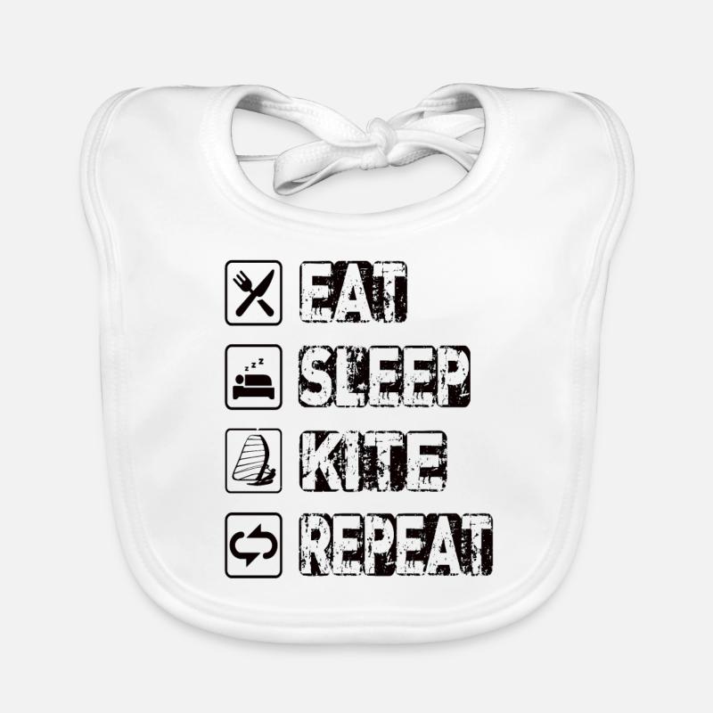 Eat Sleep Kite Repeat Baby Bio-Lätzchen