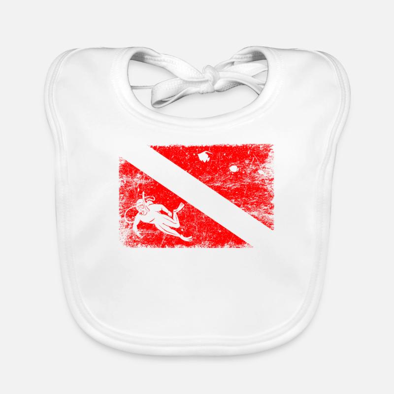 Dive Master Professional Diver Diving Flags Organic Baby Bibs