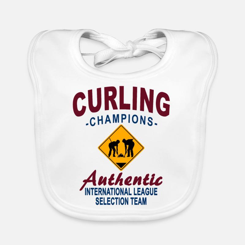 Curling - Eisstockschießen - Eisstockschiessen Organic Baby Bibs