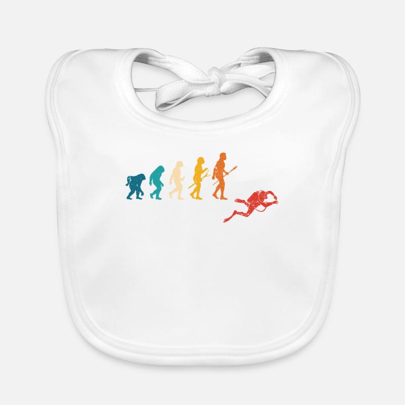 Evolution of the Diver Funny Dive Man Organic Baby Bibs