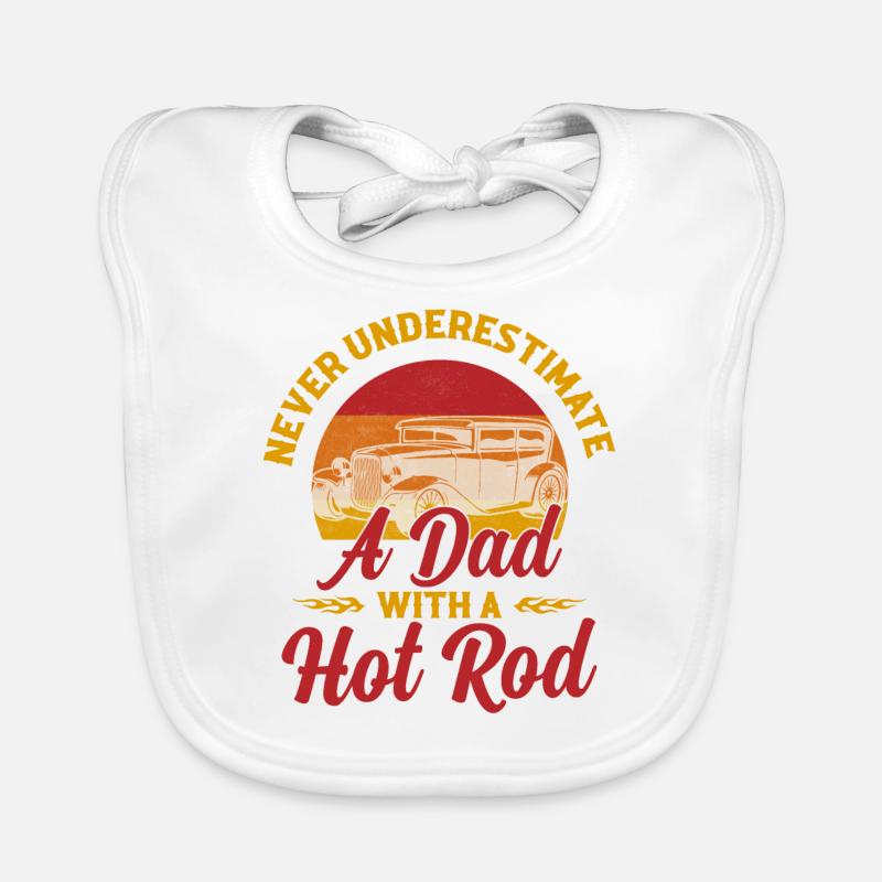 Never Underestimate A Dad With A Hot Rod Car Baby Bio-Lätzchen