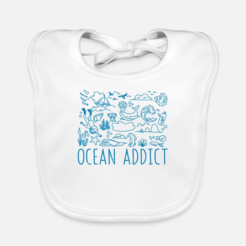 Ocean Addict Funny Diving Sea Diver Bavoir bio Bébé