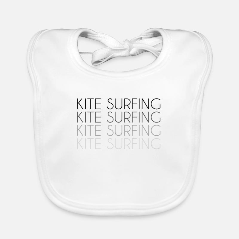 Kite Surfing lettering Organic Baby Bibs