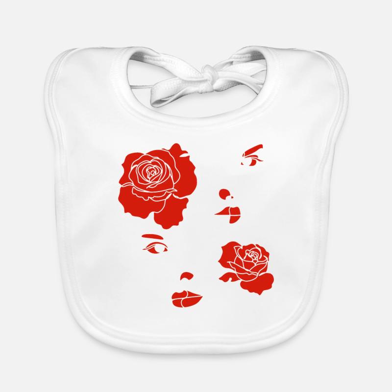 VISAGE DE FEMMES A FLEURS Bavoir bio Bébé