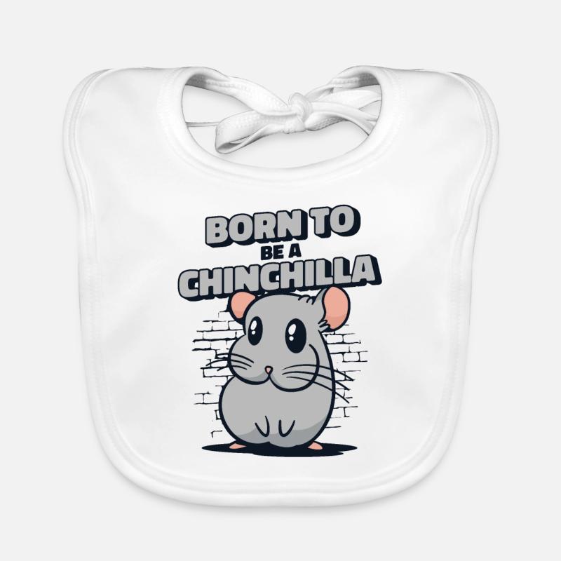 Né pour être un chinchilla à queue courte longue queue Bavoir bio Bébé