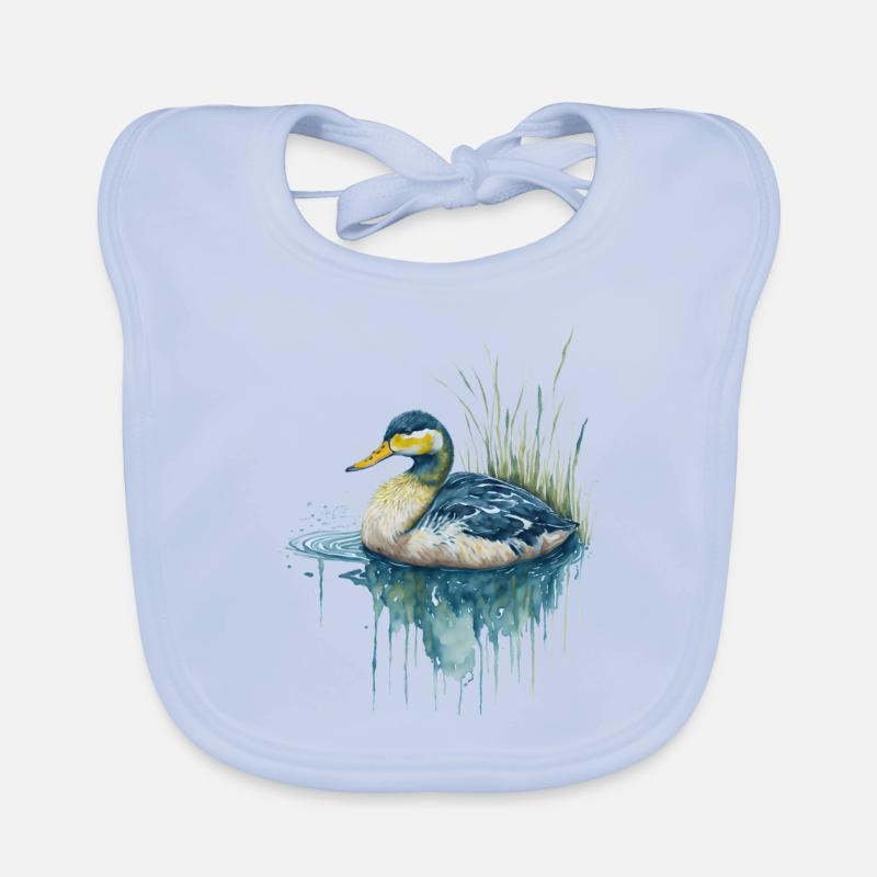 Canard aquarelle Bavoir bio Bébé
