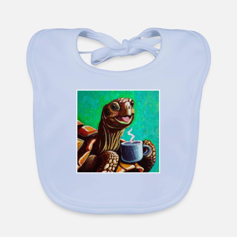 Peinture à l’huile Happy Turtle Turtle Bavoir bio Bébé