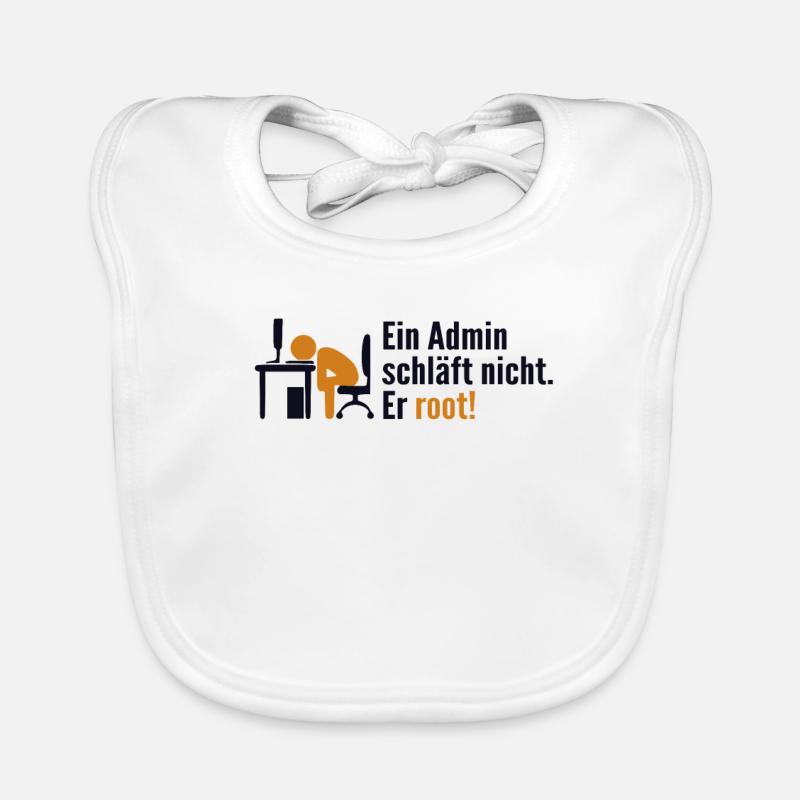 Ein Admin Schläft Nicht Er Root Admin Baby Bio-Lätzchen