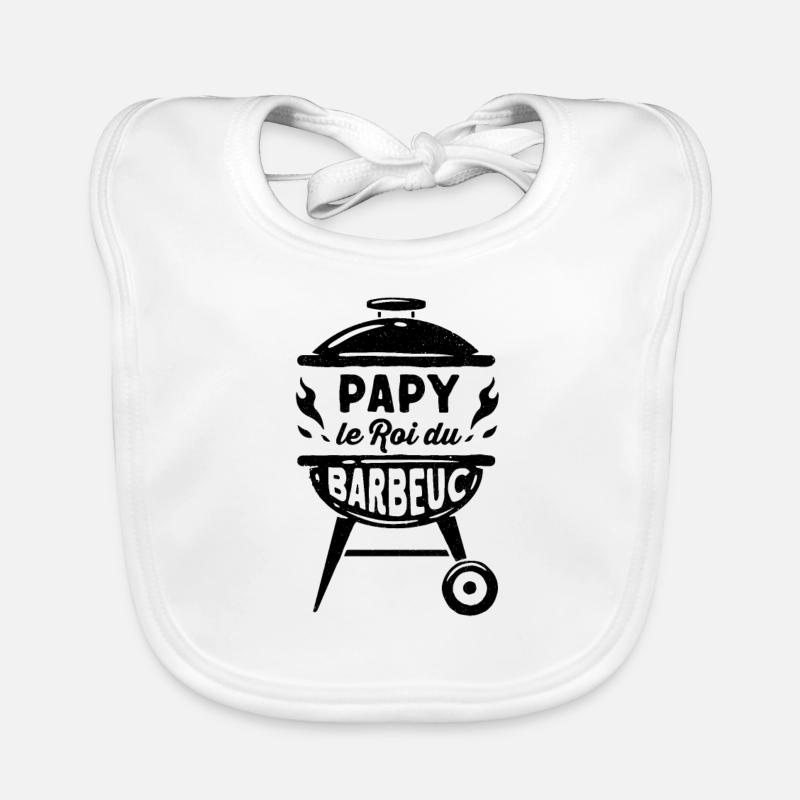 Papy, roi du Barbeuc Barbecue BBQ Humour Retraité Organic Baby Bibs