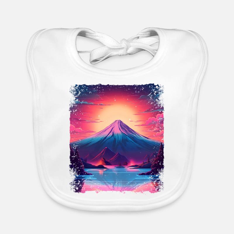 Mount Fuji Sight Ästhetischer japanischer Dampfwellenvulkan Baby Bio-Lätzchen