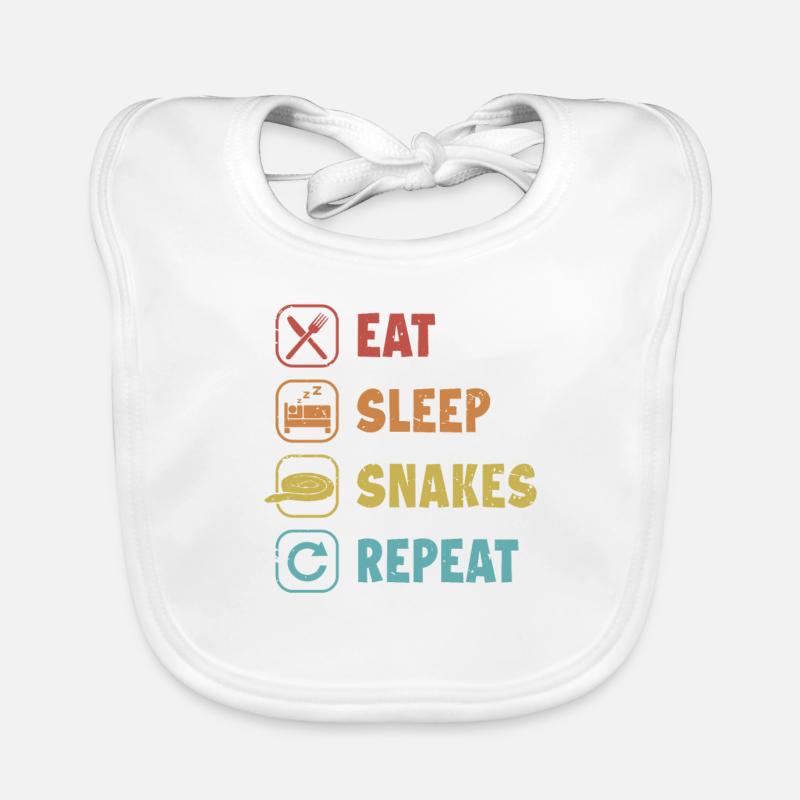 Eat Sleep Snakes Repeat Schlange Python Banana Baby Bio-Lätzchen