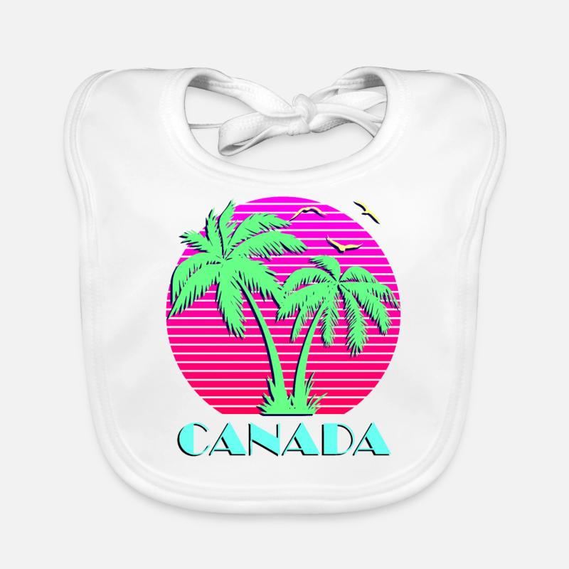 Sarcastic Canada Palm Trees Organic Baby Bibs