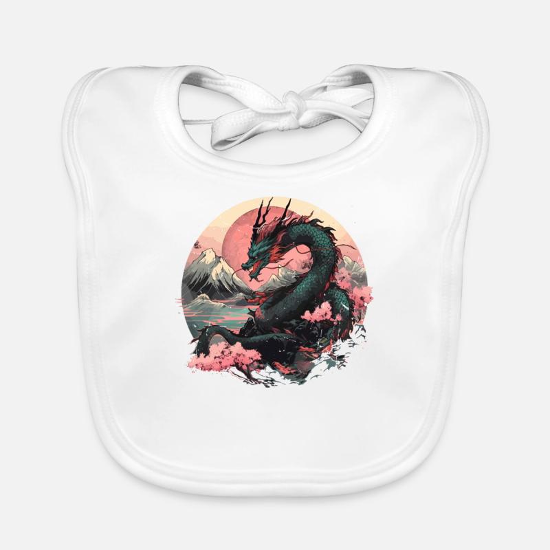 Fantasy Dragon Chinois Cool Anime Arts Dragon Fun Bavoir bio Bébé
