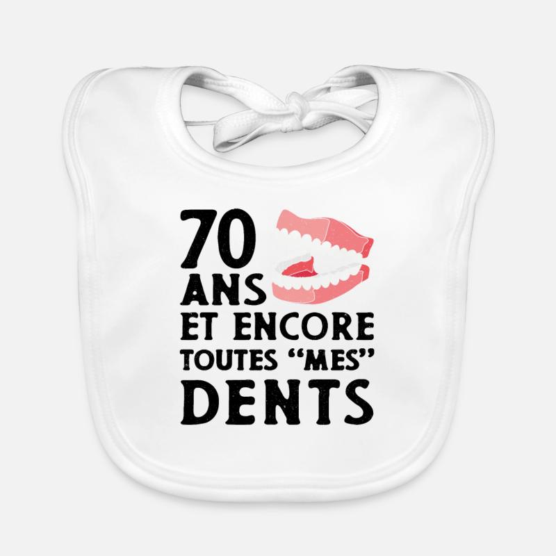 70 ans Anniversaire Papy Humour Retraité Papi Rigo Organic Baby Bibs