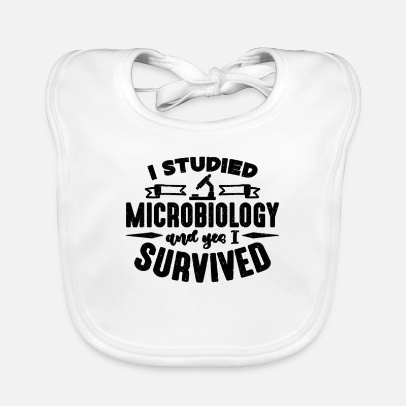 J’ai étudié la microbiologie MIcroscope Microbiologistes Bavoir bio Bébé