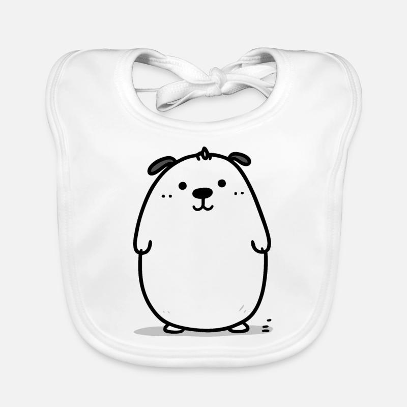 Cute Cuddly Cartoon Dog Organic Baby Bibs