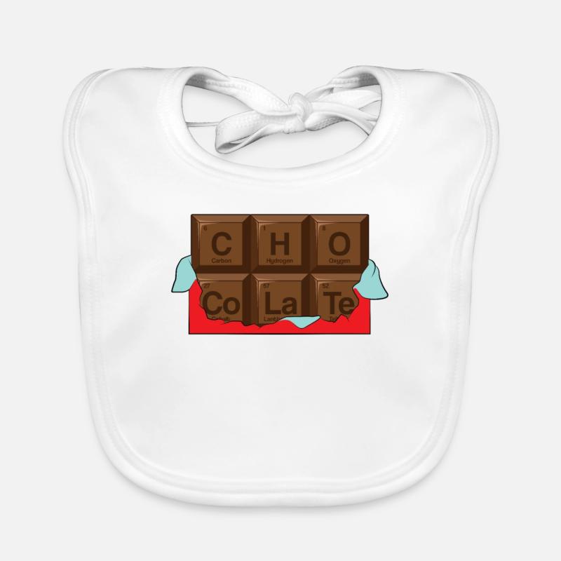 Tableau périodique du chocolat - Bavoir bio Bébé - blanc