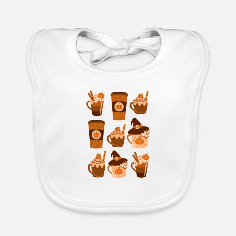 Herbst Kaffee Pumpkin Spice Latte Herbstblätter Baby Bio-Lätzchen