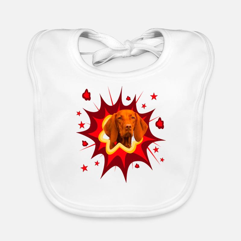 Conception de chien comique - Pow - Vizsla Bavoir bio Bébé