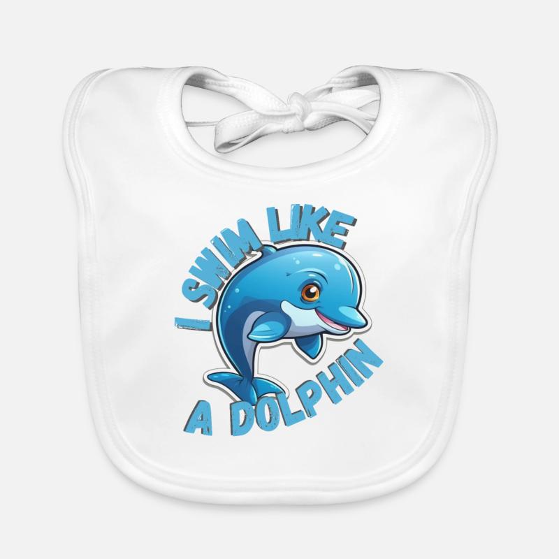 Nager comme un dauphin Bavoir bio Bébé
