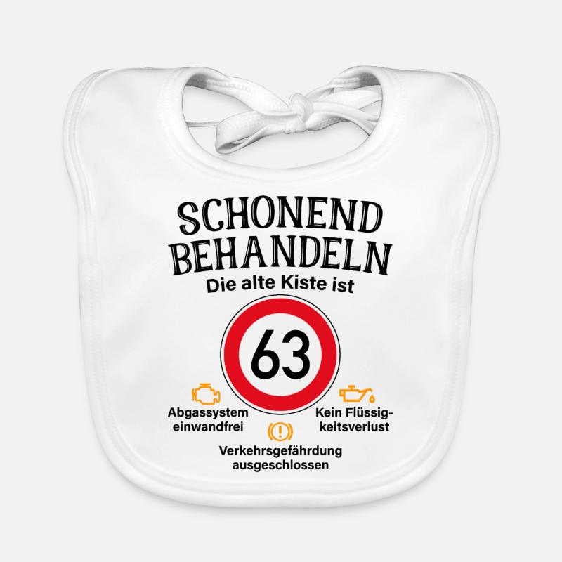 63. Geburtstag Schonend Behandeln 63 Alte Kiste 63 Baby Bio-Lätzchen