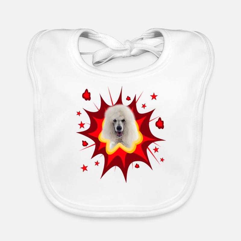 Comic Dog Design - Pow - Poodle Organic Baby Bibs