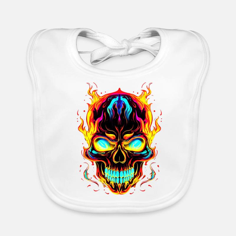Evoke the Dark Side: Unique Skull Gothic Organic Baby Bibs