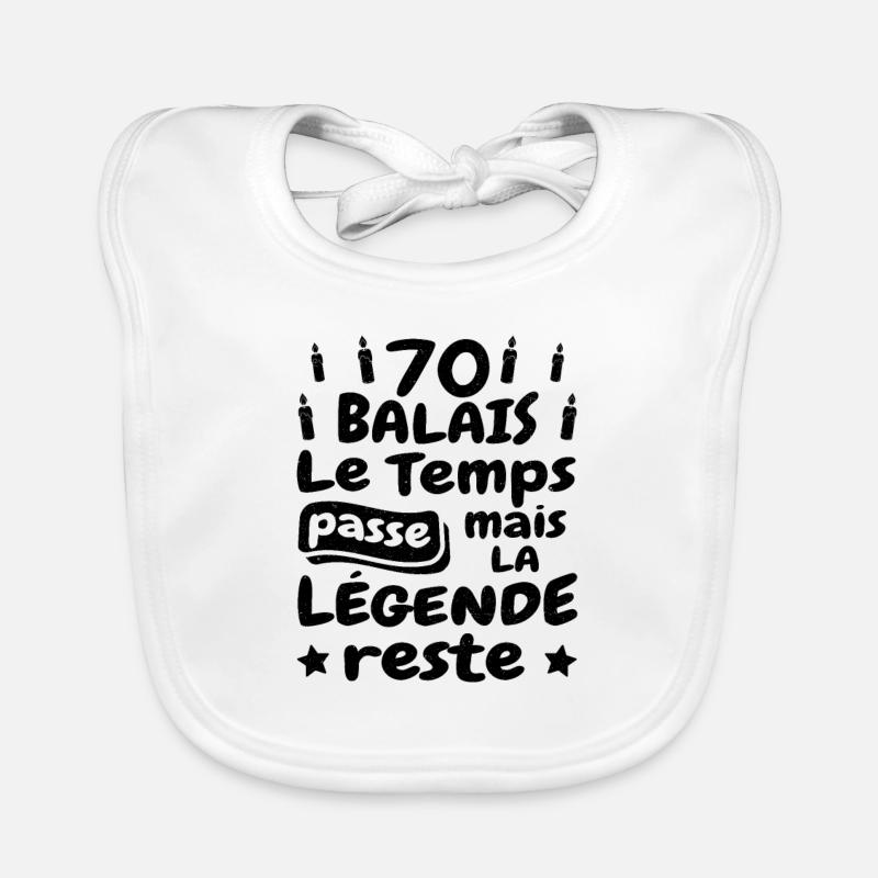 70 ans Anniversaire Papy Humour Rigolo Papi Légend Organic Baby Bibs