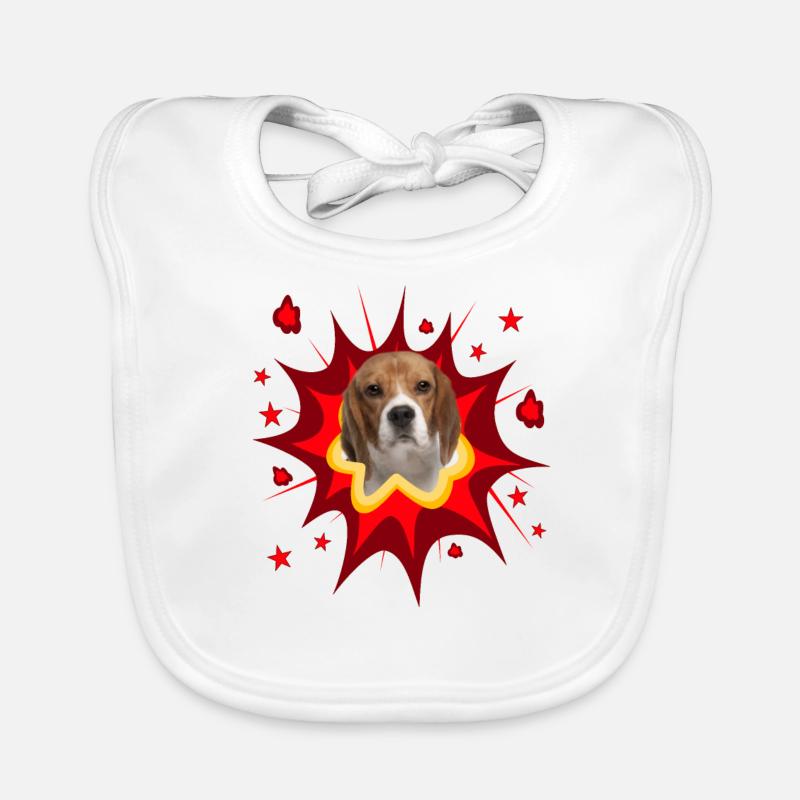 Comic Hund Design - Pow - Beagle Baby Bio-Lätzchen
