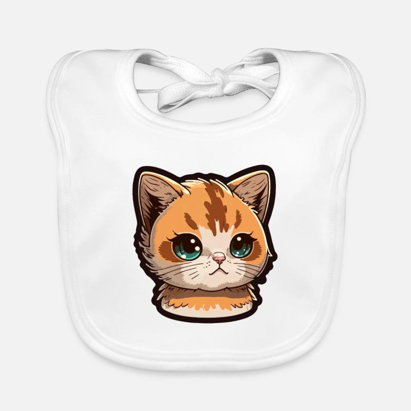 Petit chat orange mignon Bavoir bio Bébé