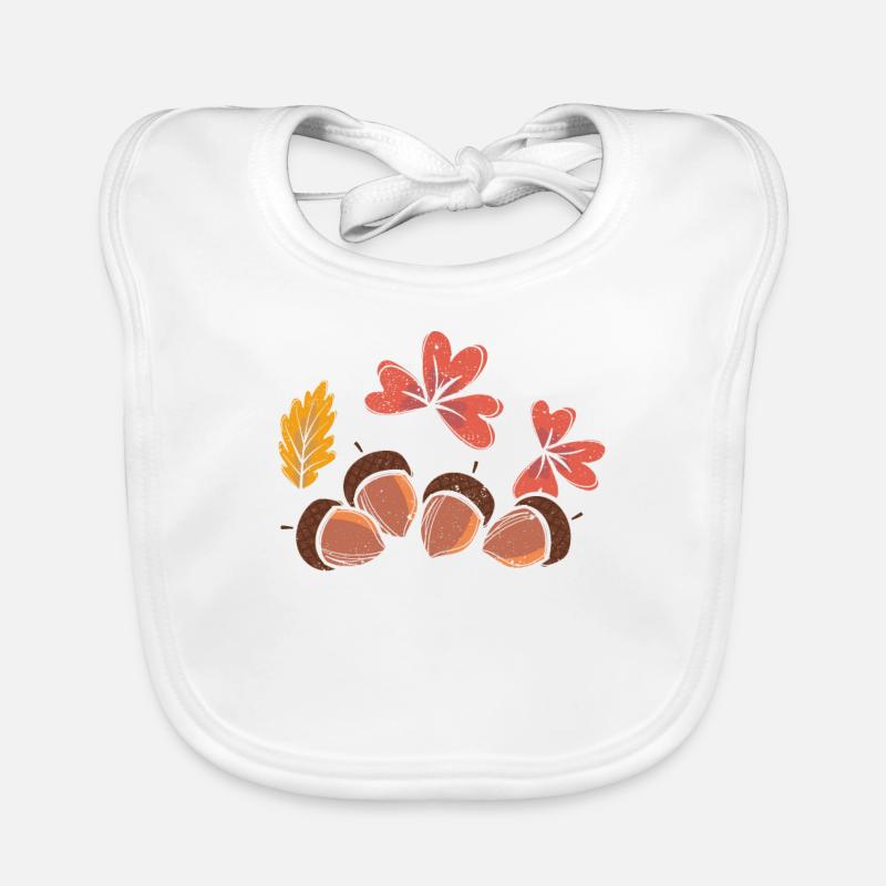 Herbstblätter Eicheln Fall Lover Thanksgiving Baby Bio-Lätzchen