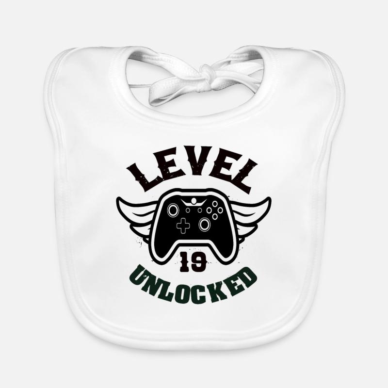 Level 19 Unlocked 19 Birthday Organic Baby Bibs