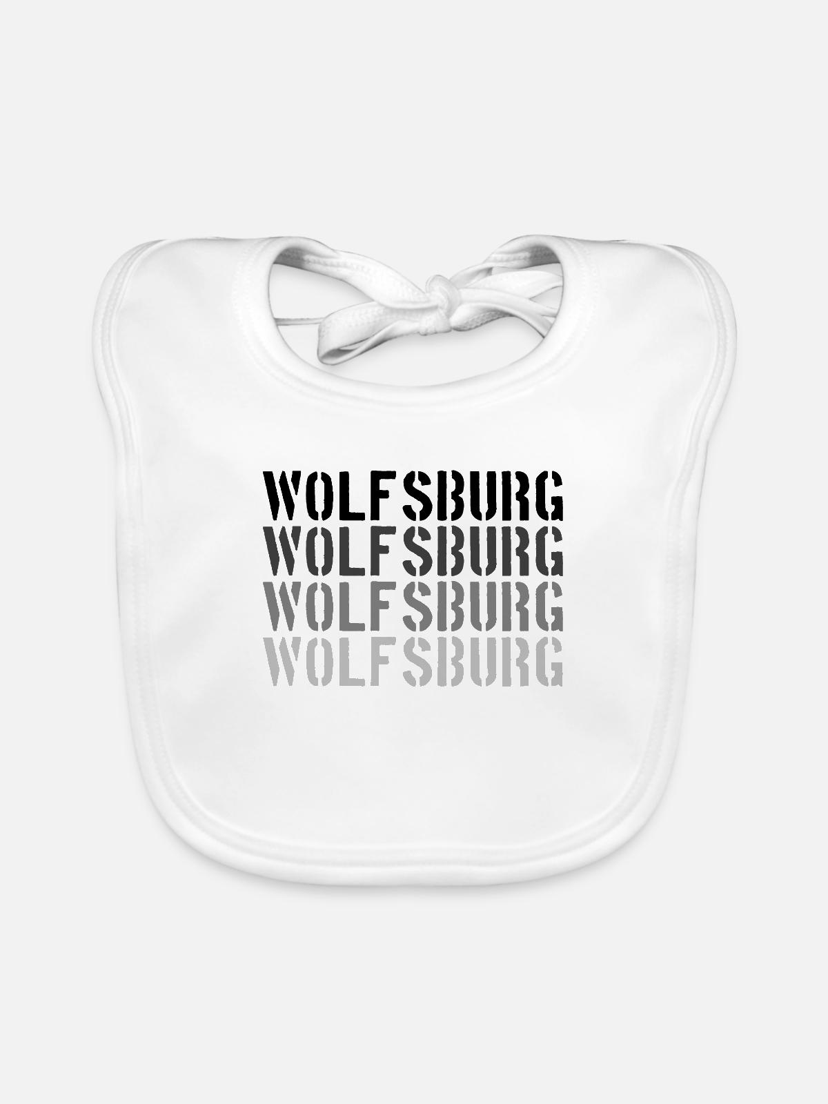 wolfsburg - Baby Bio-Lätzchen - Weiß - Vorne